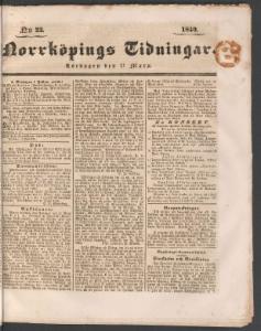 Norrköpings Tidningar Lördagen den 21 Mars 1840