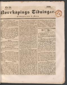 Norrköpings Tidningar Tisdagen den 24 Mars 1840