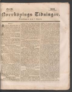 Norrköpings Tidningar April 1840