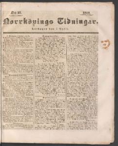Norrköpings Tidningar Lördagen den 4 April 1840
