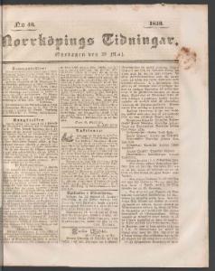 Sida 1 Norrköpings Tidningar 1840-05-20