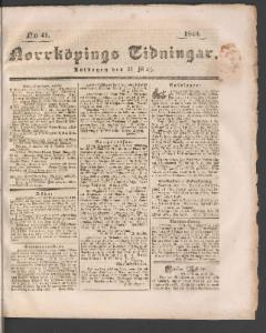 Sida 1 Norrköpings Tidningar 1840-05-23