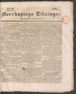 Sida 1 Norrköpings Tidningar 1840-05-30
