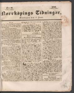Sida 1 Norrköpings Tidningar 1840-06-17