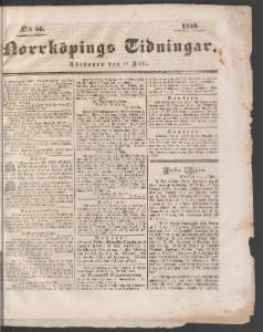 Sida 1 Norrköpings Tidningar 1840-07-11