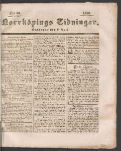 Sida 1 Norrköpings Tidningar 1840-07-15