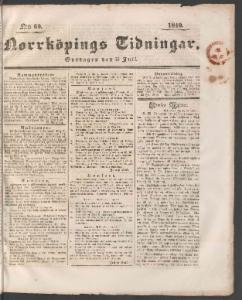 Norrköpings Tidningar Onsdagen den 29 Juli 1840