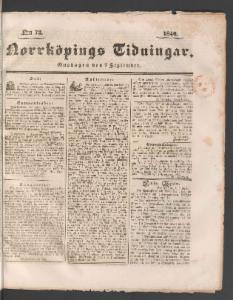 Norrköpings Tidningar 1840-09-09