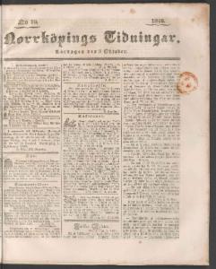 Norrköpings Tidningar Oktober 1840