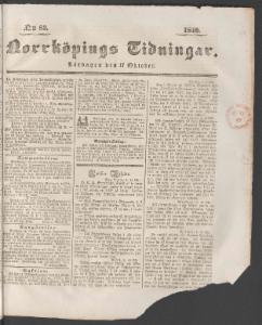 Sida 1 Norrköpings Tidningar 1840-10-17