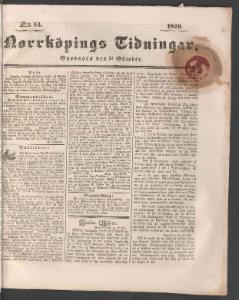 Sida 1 Norrköpings Tidningar 1840-10-21