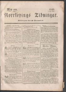 Norrköpings Tidningar Lördagen den 19 December 1840