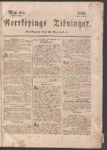 Norrköpings Tidningar Onsdagen den 30 December 1840