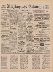 Norrköpings Tidningar Måndagen den 27 Januari 1890