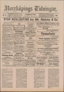 Norrköpings Tidningar Fredagen den 7 Februari 1890