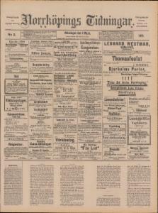 Norrköpings Tidningar Måndagen den 3 Mars 1890