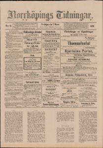 Sida 1 Norrköpings Tidningar 1890-03-07