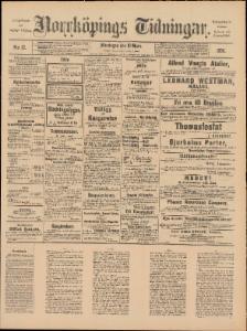 Sida 1 Norrköpings Tidningar 1890-03-10