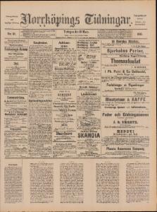 Sida 1 Norrköpings Tidningar 1890-03-18