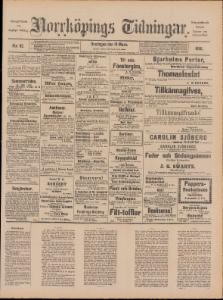 Sida 1 Norrköpings Tidningar 1890-03-19