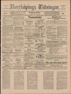 Norrköpings Tidningar Fredagen den 21 Mars 1890