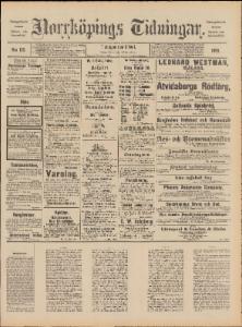 Sida 1 Norrköpings Tidningar 1890-06-03