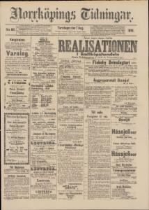 Sida 1 Norrköpings Tidningar 1890-08-07