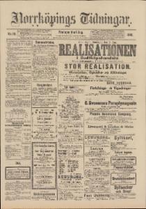 Sida 1 Norrköpings Tidningar 1890-08-08
