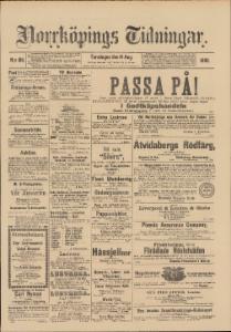 Sida 1 Norrköpings Tidningar 1890-08-14