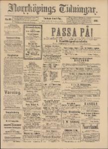 Sida 1 Norrköpings Tidningar 1890-08-19