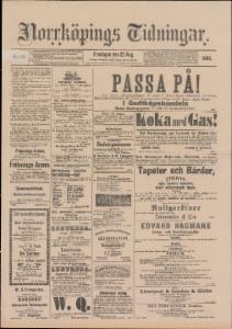 Sida 1 Norrköpings Tidningar 1890-08-22