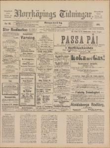 Norrköpings Tidningar Måndagen den 25 Augusti 1890