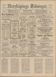 Sida 1 Norrköpings Tidningar 1890-08-27