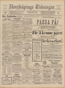 Sida 1 Norrköpings Tidningar 1890-08-30