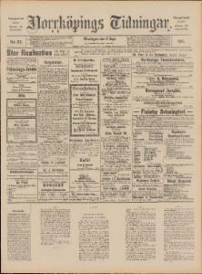 Sida 1 Norrköpings Tidningar 1890-09-15
