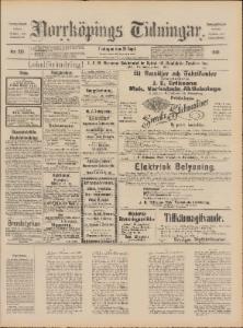 Sida 1 Norrköpings Tidningar 1890-09-23