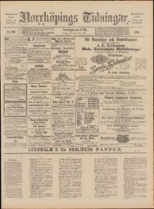 Sida 1 Norrköpings Tidningar 1890-10-16